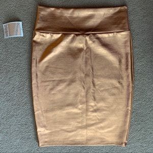 Rose Gold Pencil Skirt w hexagon details